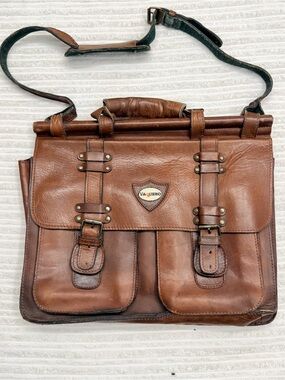 Vaquero Brown Leather Men's Briefcase Satchel Laptop Bag